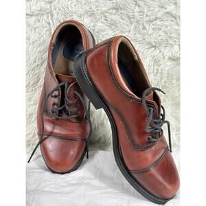 Dockers Leather Oxford Lace Up Shoes Mens Size 11W Brown 090-2219 Casual Office